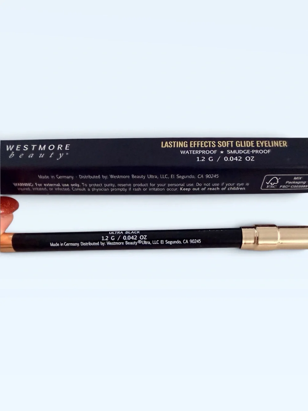 Westmore Beauty Lasting Effects Soft Glide Eyeliner Ultra Black Waterproof NIB